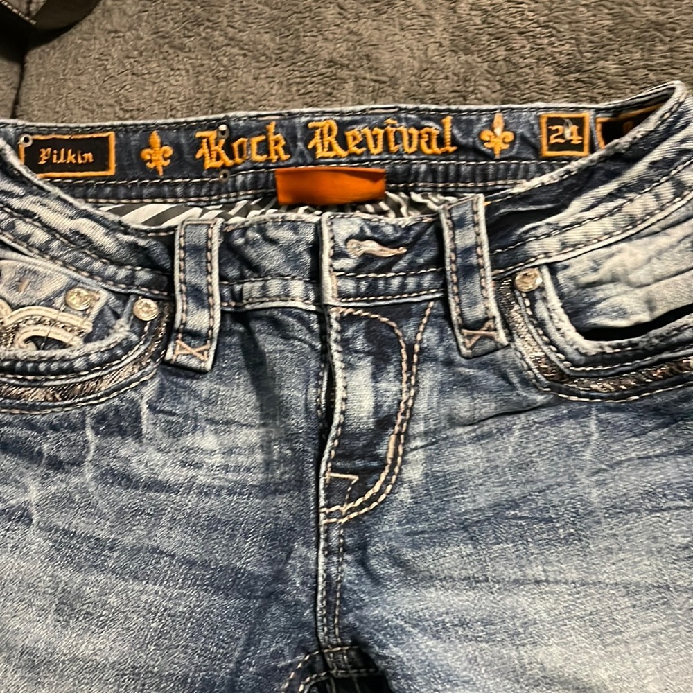 Mid rise rock revival skinny size 24 pilkin jeans